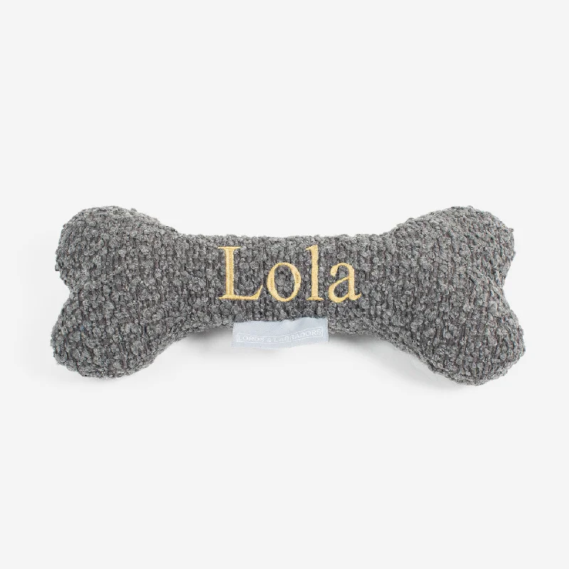 Bone Dog Toy in Granite Bouclé by Lords & Labradors