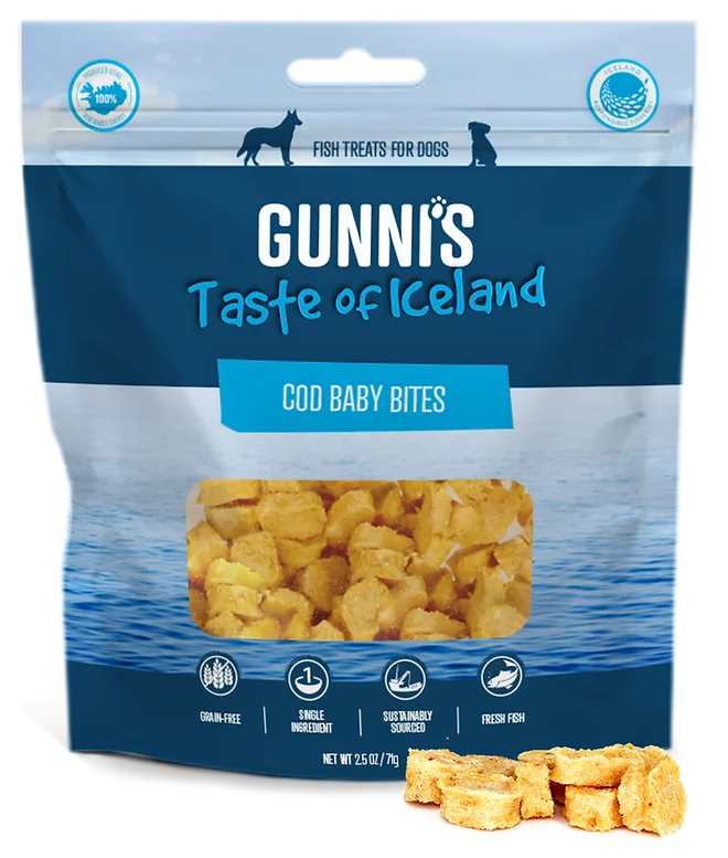 Gunni's Taste of Iceland Cod Baby Bites Dog Treats, 2.5oz