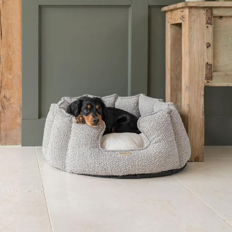 High Wall Bed With Removable Covers in Mink Bouclé by Lords & Labradors