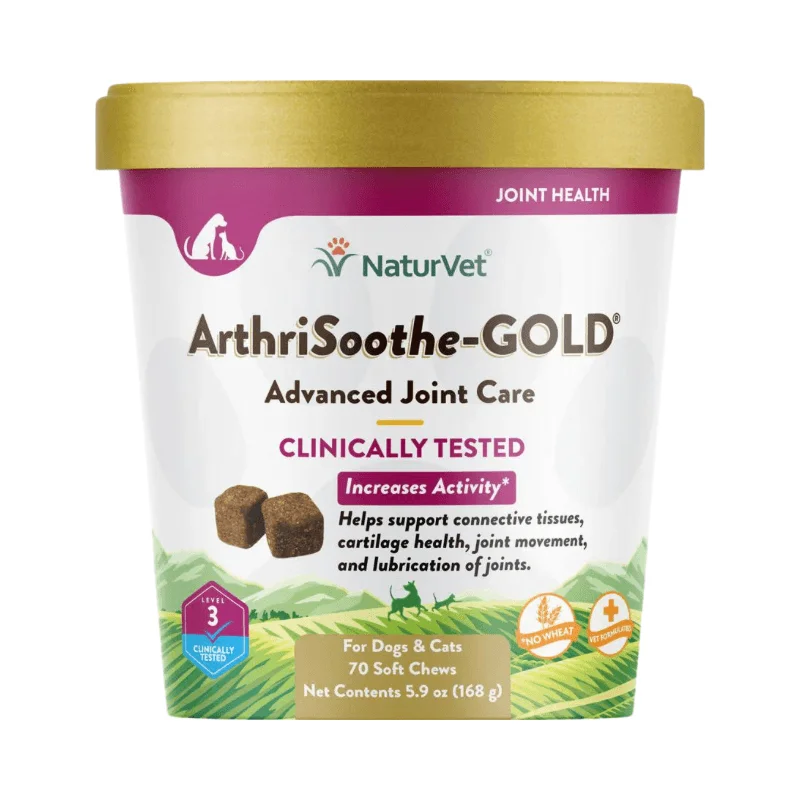 Dog & Cat Supplement - JOINT HEALTH, ArthriSoothe-GOLD, Level 3 Advanced - Clinically Tested - 70 soft chews