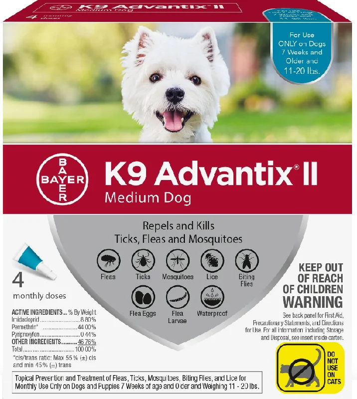 K9 Advantix II Teal Medium 4 pk