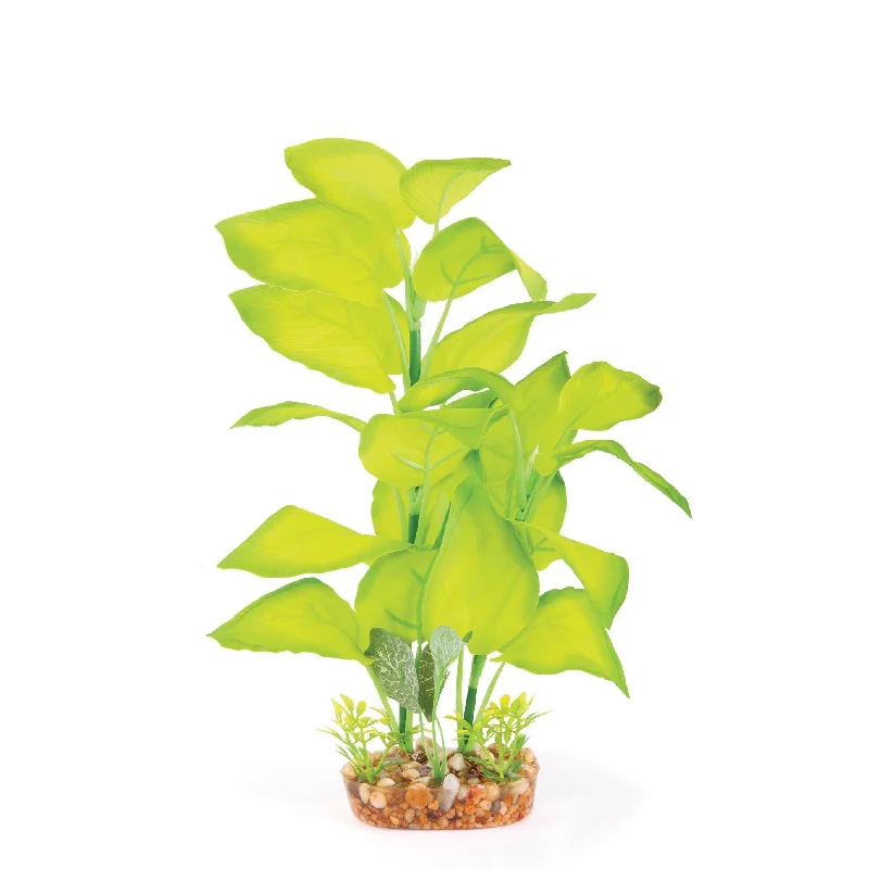 Kazoo Aquarium Artificial Plant Green Silk with Large Leaves 30cm