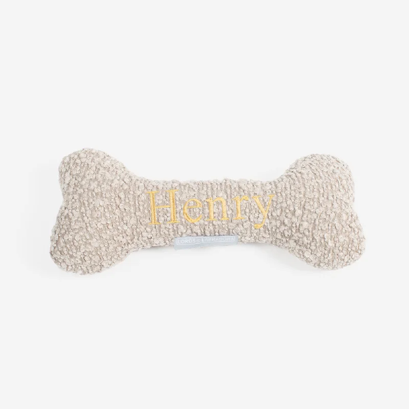 Bone Dog Toy in Mink Bouclé by Lords & Labradors