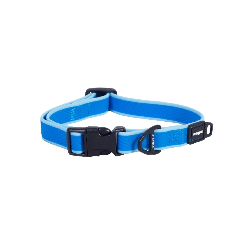 Rogz Classic Amphibian Blue Dog Collar Medium