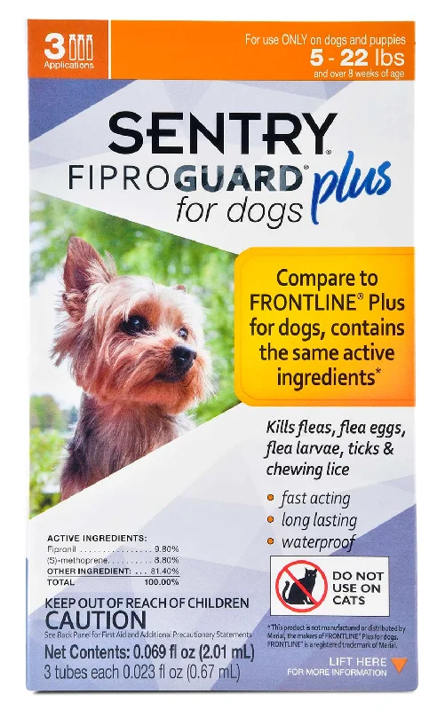 SENTRY Fiproguard Plus for Dogs, 3 Pack