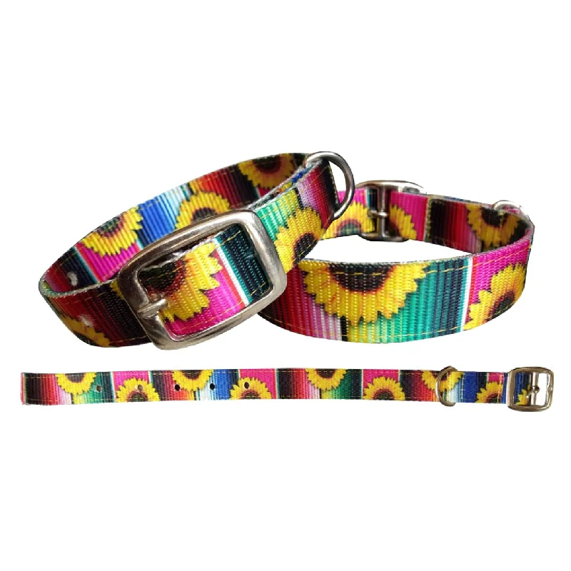 Showman Couture Serape & Sunflower Nylon Dog Collar