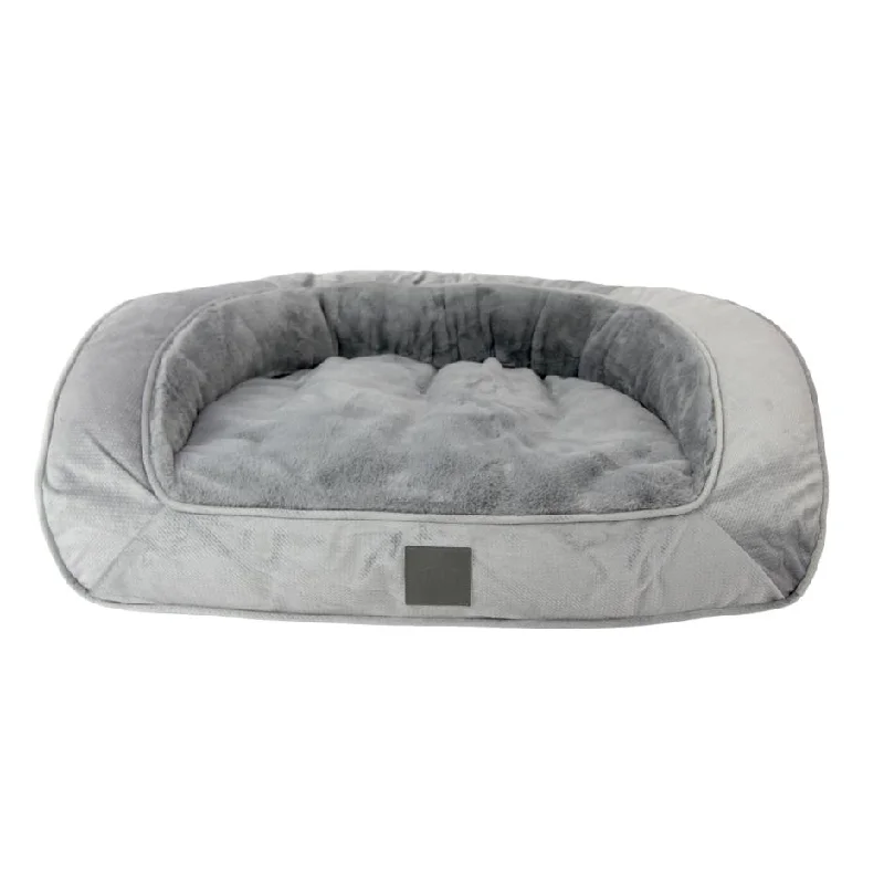 T&S Portsea Plush Lounge Koala Grey Dog Bed Small