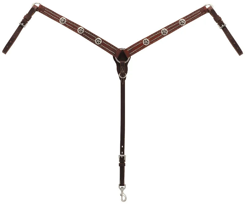 Texas Star Oiled Canyon Rose Harness Leather Tapered Breast Collar