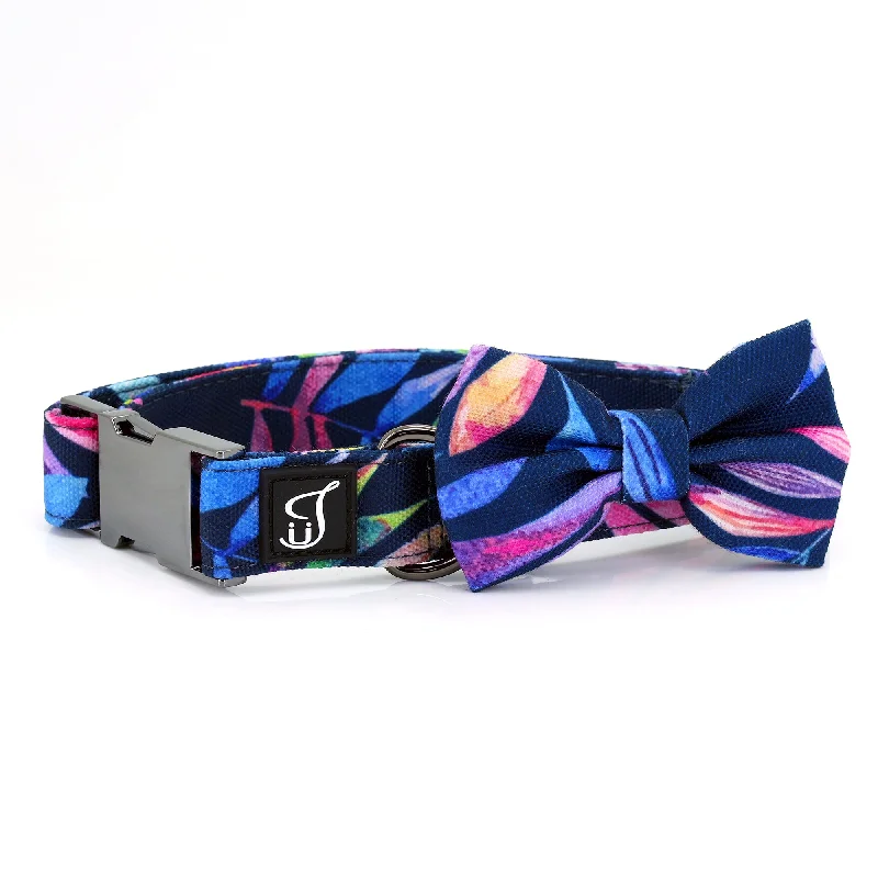 Tropical Dog Collar with Bow Tie