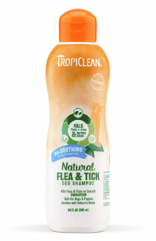 Tropiclean Natural Flea and Tick Shampoo Plus Soothing 20 oz.