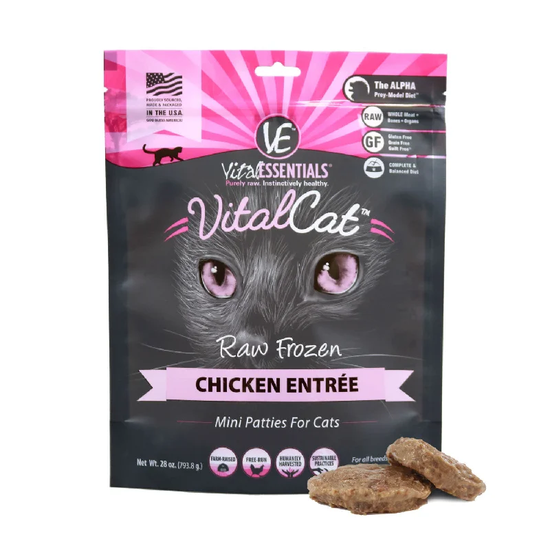 Vital Essentials Chicken Mini-Patties Raw Frozen Cat Food 28oz