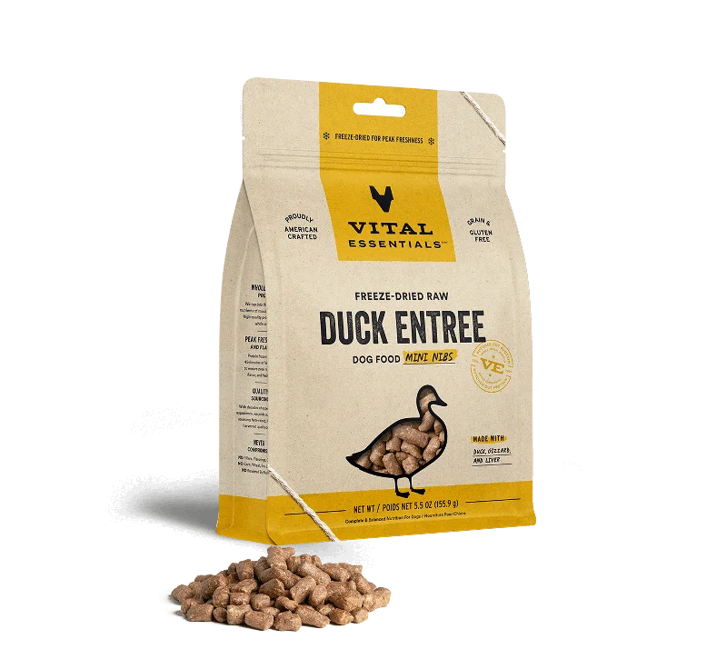 Vital Essentials Duck Entree Mini Nibs Freeze-Dried Raw Dog Food