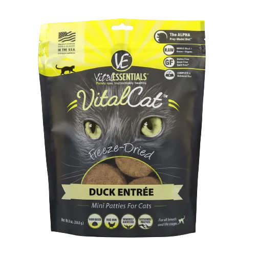 Vital Essentials Duck Mini Patties Freeze-Dried Grain Free Cat Food