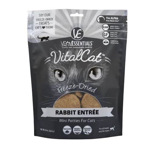 Vital Essentials Rabbit Mini Patties Freeze-Dried Grain Free Cat Food