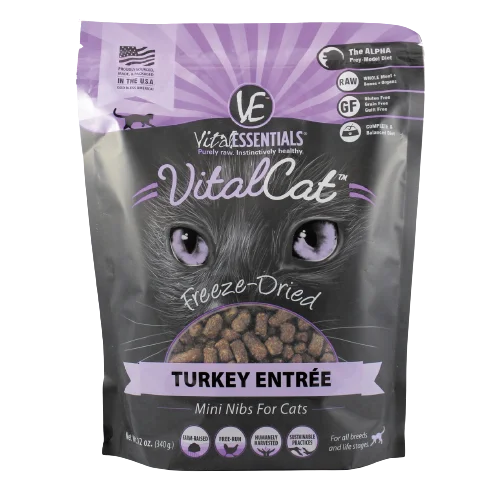 Vital Essentials Turkey Mini Nibs Freeze-Dried Grain Free Cat Food