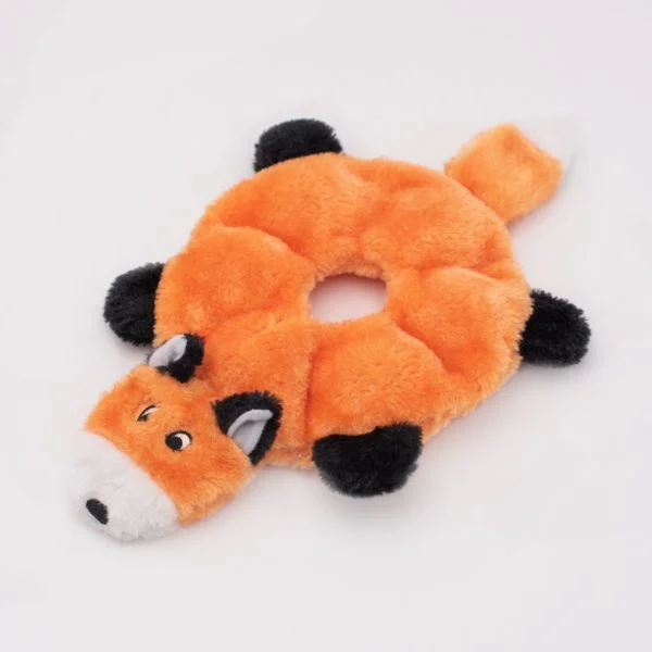 ZippyPaws Loopy Multi Squeaker Plush Dog Toy, Fox